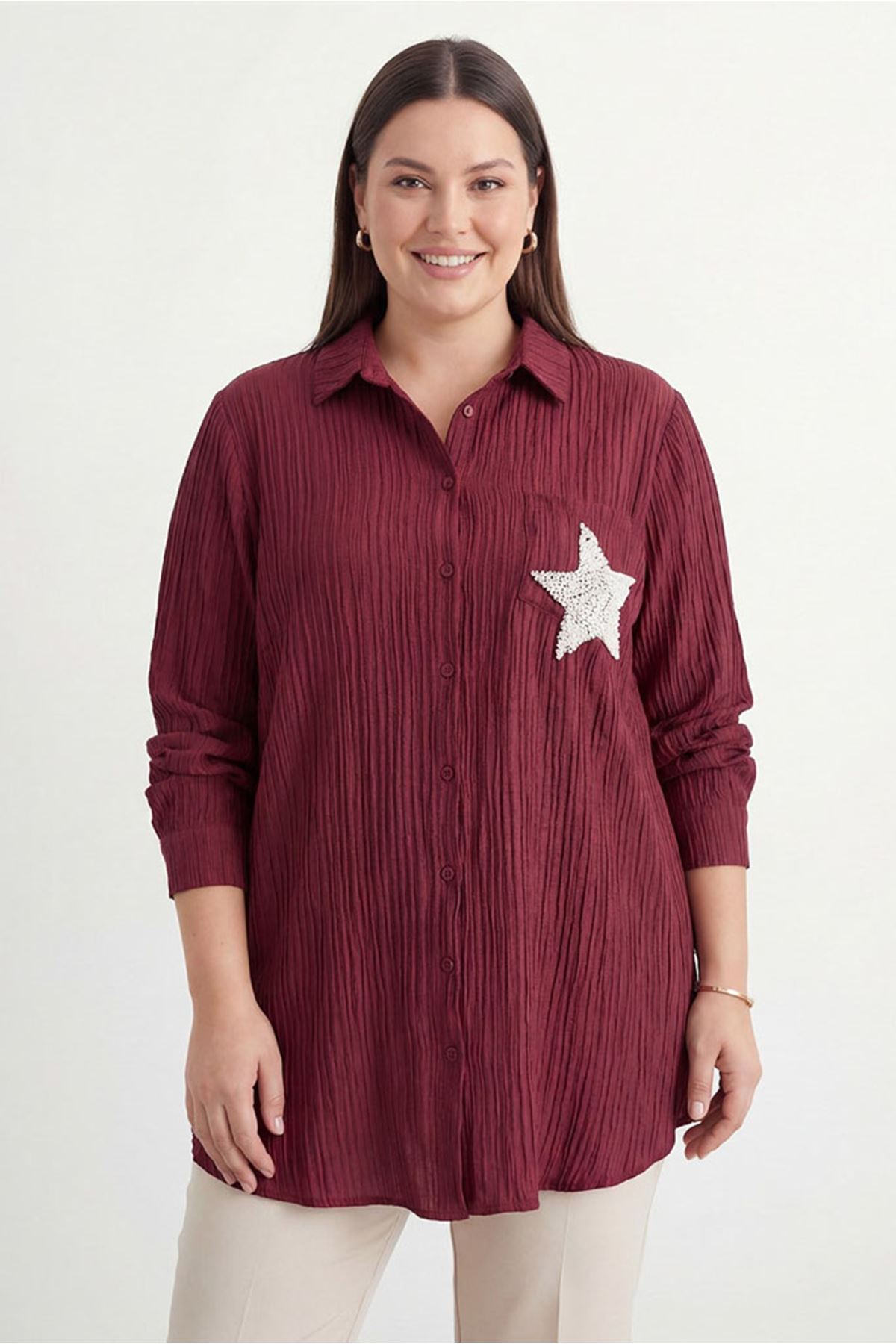 26Y6580 - BORDO - YILDIZ GÖMLEK