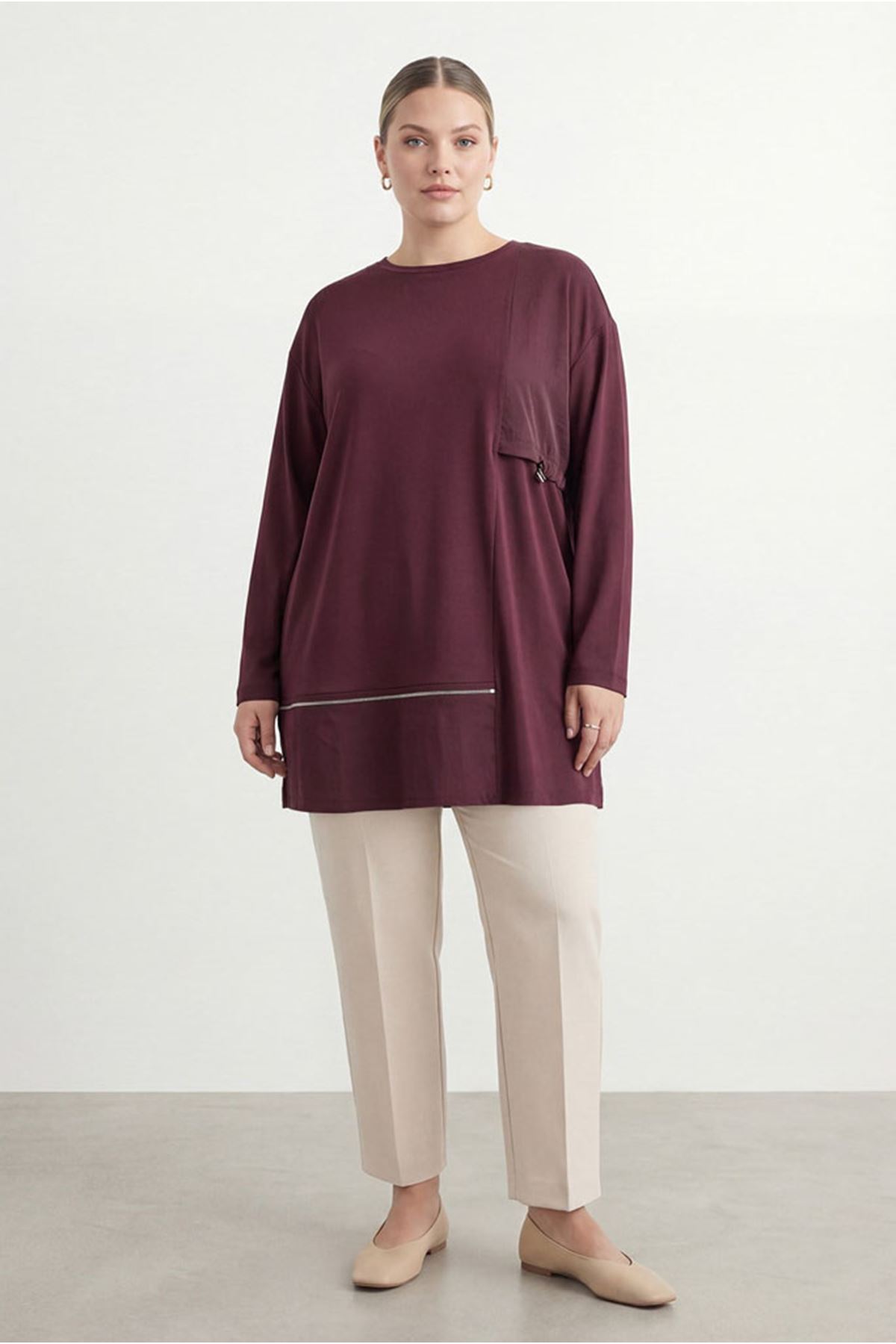 26Y6585 - BORDO - PARAŞÜT DETAY TUNİK