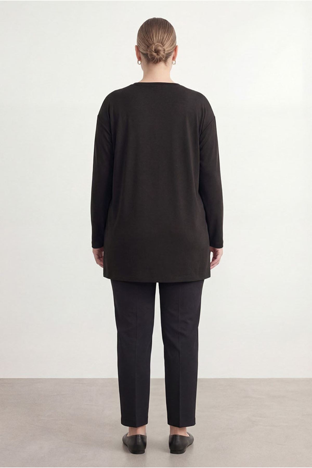 26Y6585 - SİYAH  - PARAŞÜT DETAY TUNİK