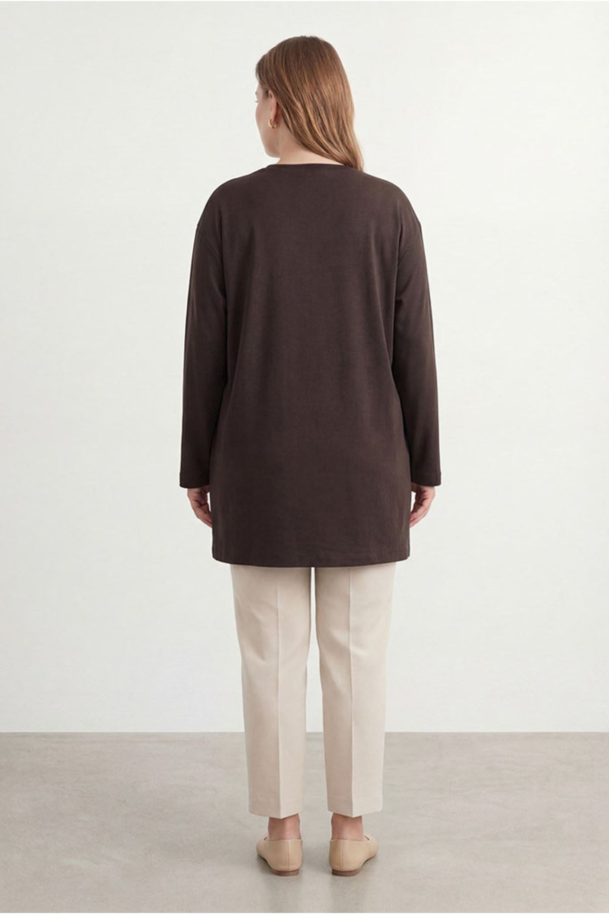 26Y6585 - KAHVE - PARAŞÜT DETAY TUNİK 
