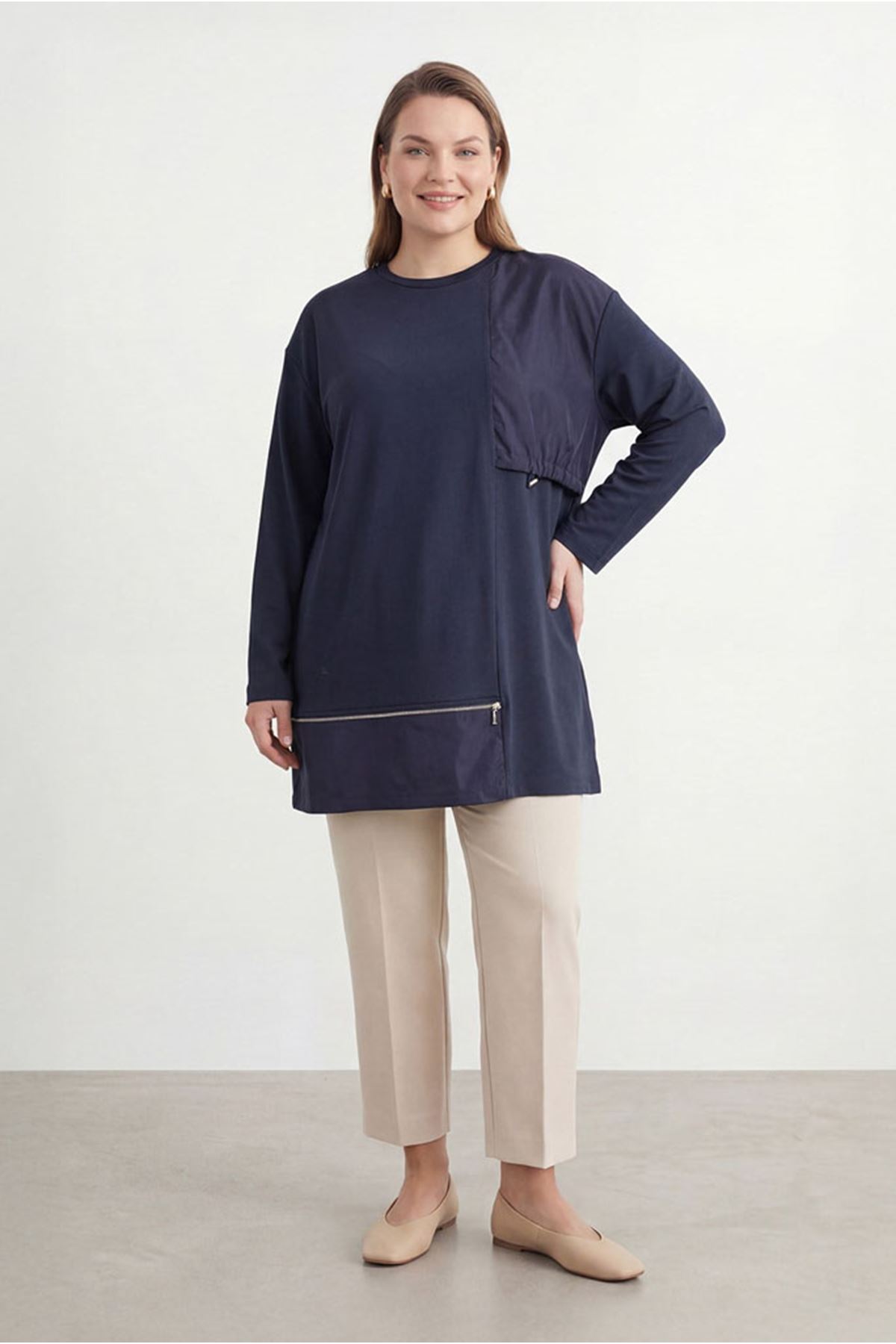 26Y6585 - LACİVERT - PARAŞÜT DETAY TUNİK