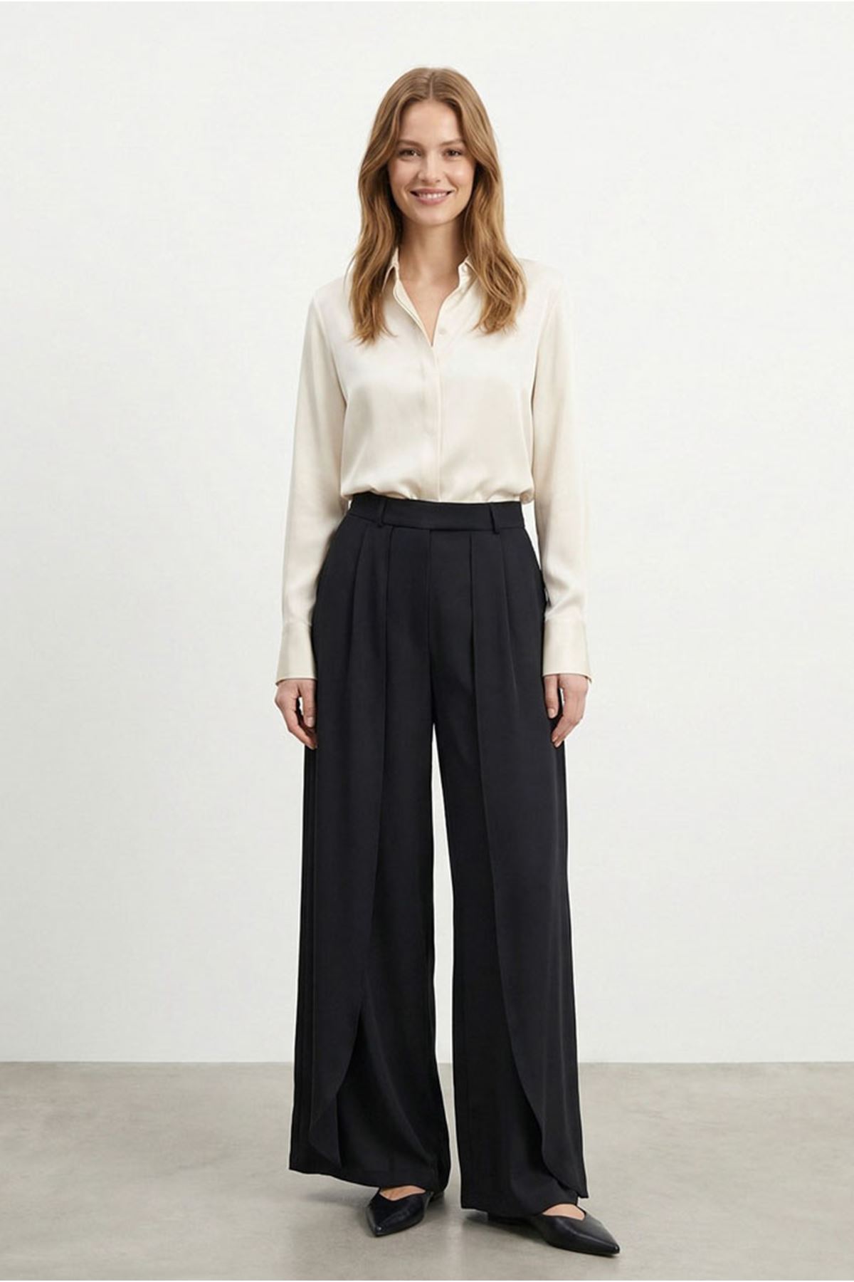 26Y7324 - SİYAH - PELERİN PANTOLON