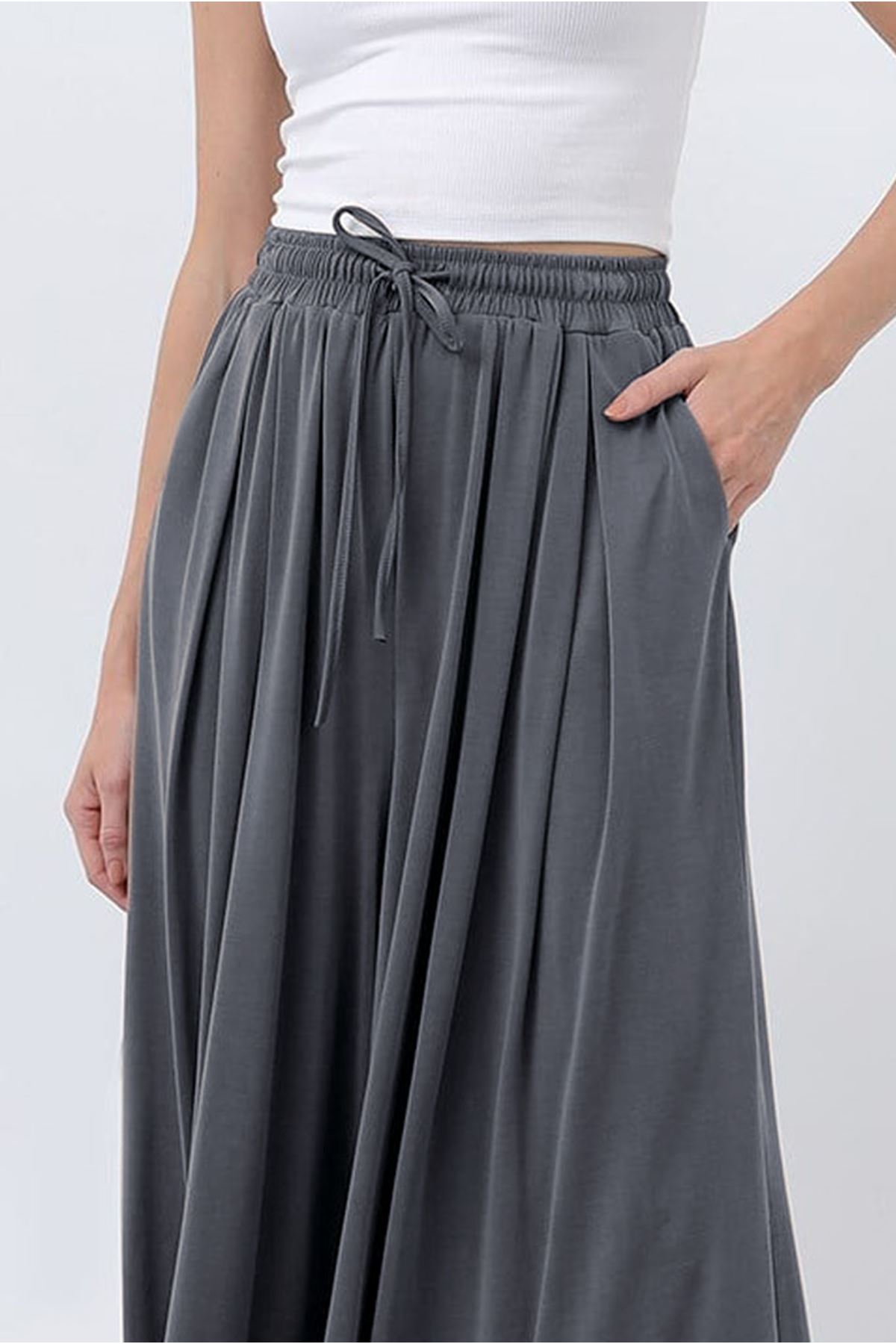 26Y7322 - ANTRASİT -  MODAL ETEK PANTOLON
