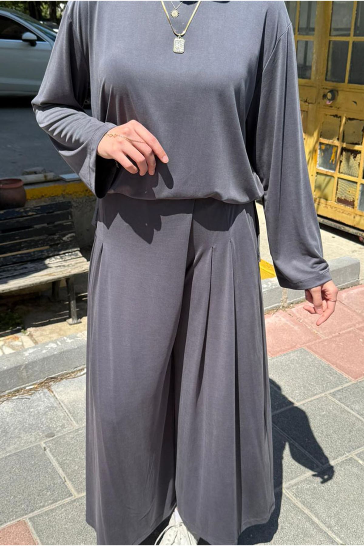 26Y6636 - ANTRASİT - BASİC BAMBU TAKIM