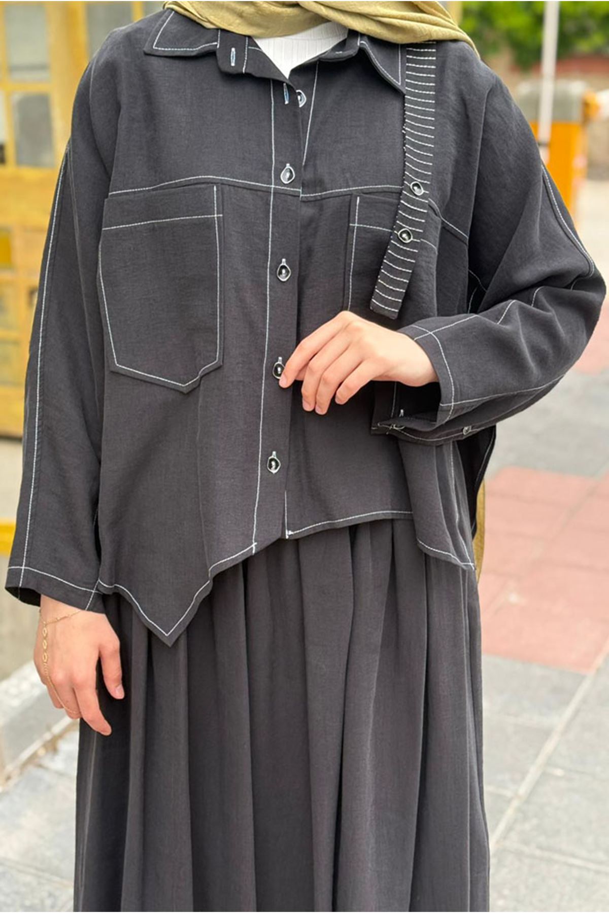 26Y6662 - SİYAH - TUNİK ETEK TAKIM