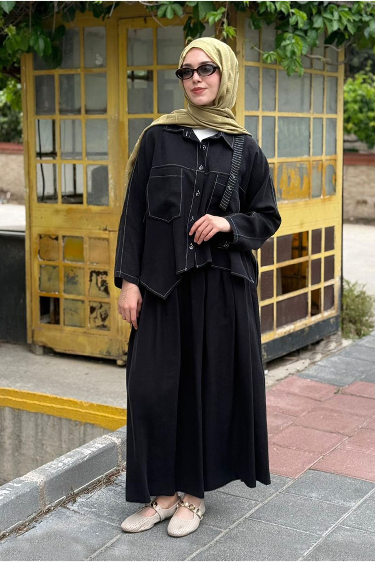 26Y6662 - SİYAH - TUNİK ETEK TAKIM