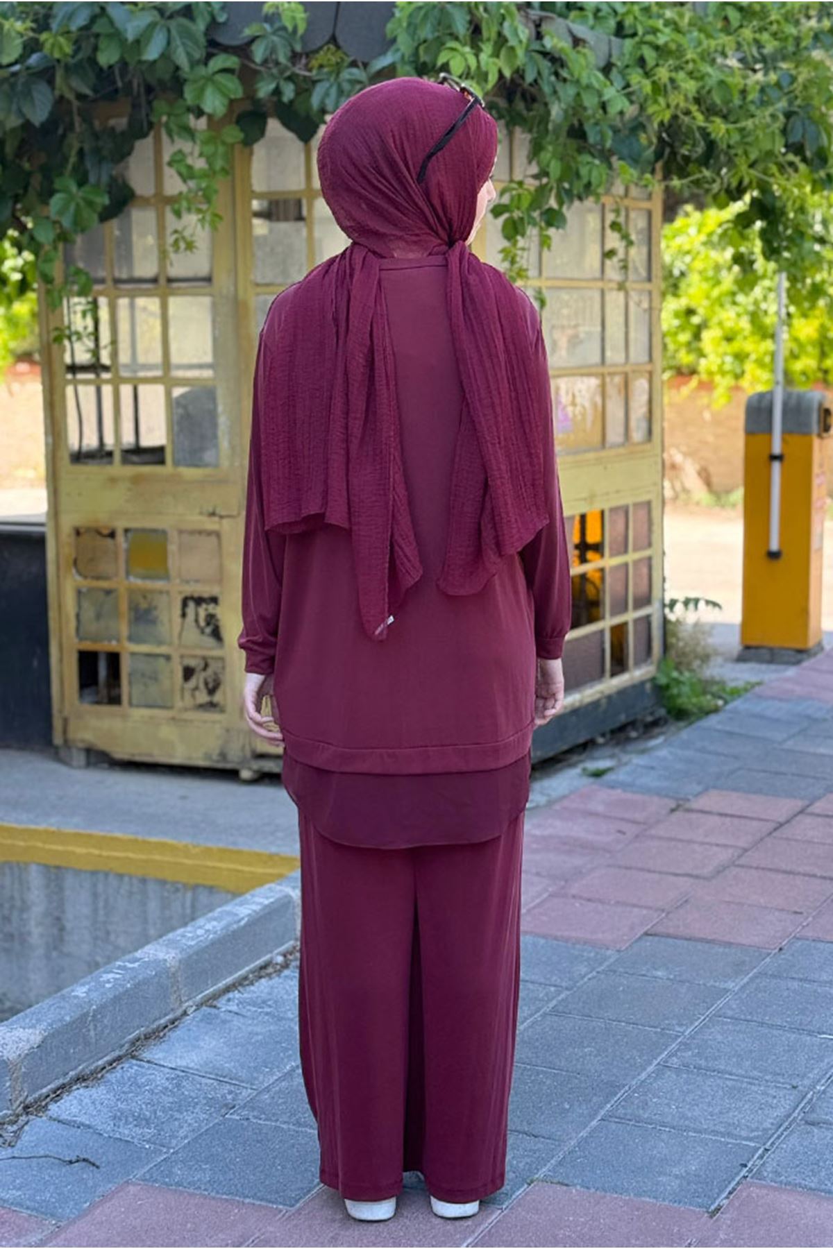 26Y6672 - BORDO - TÜL DETAYLI TUNİKLİ TAKIM