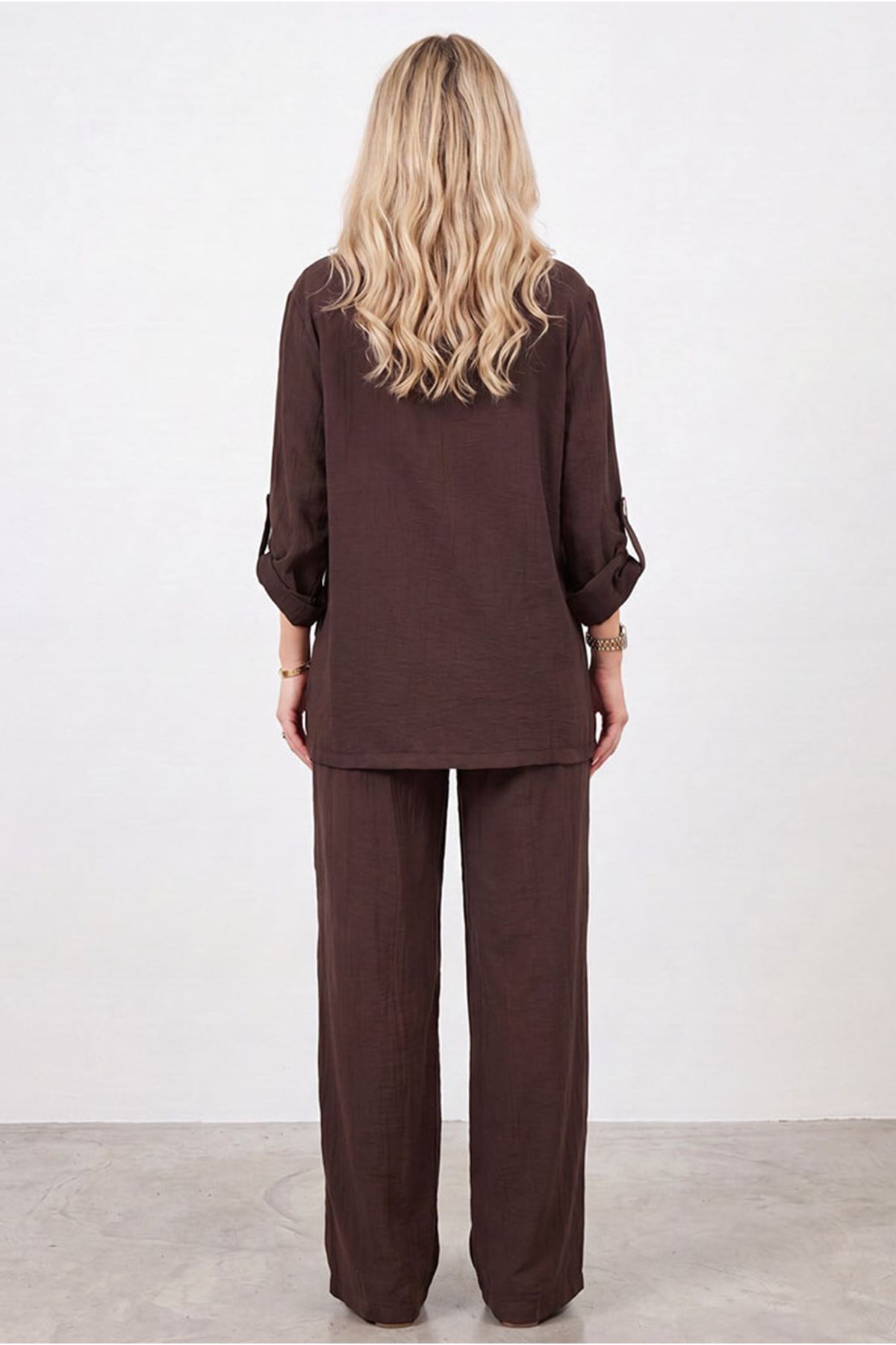 26Y6682 - KAHVE - BLAZER CEKETLİ TAKIM
