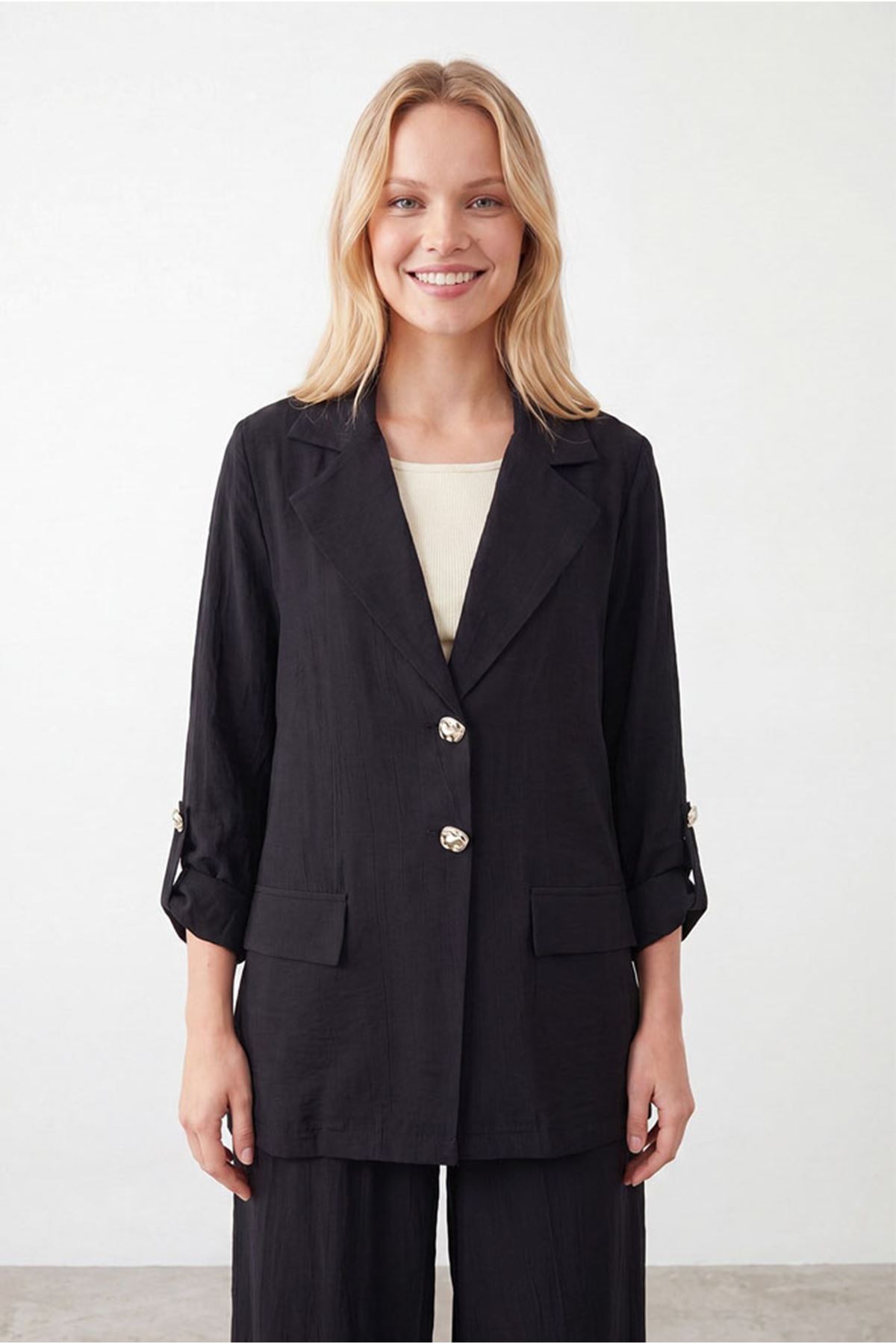 26Y6682 - SİYAH - BLAZER CEKETLİ TAKIM