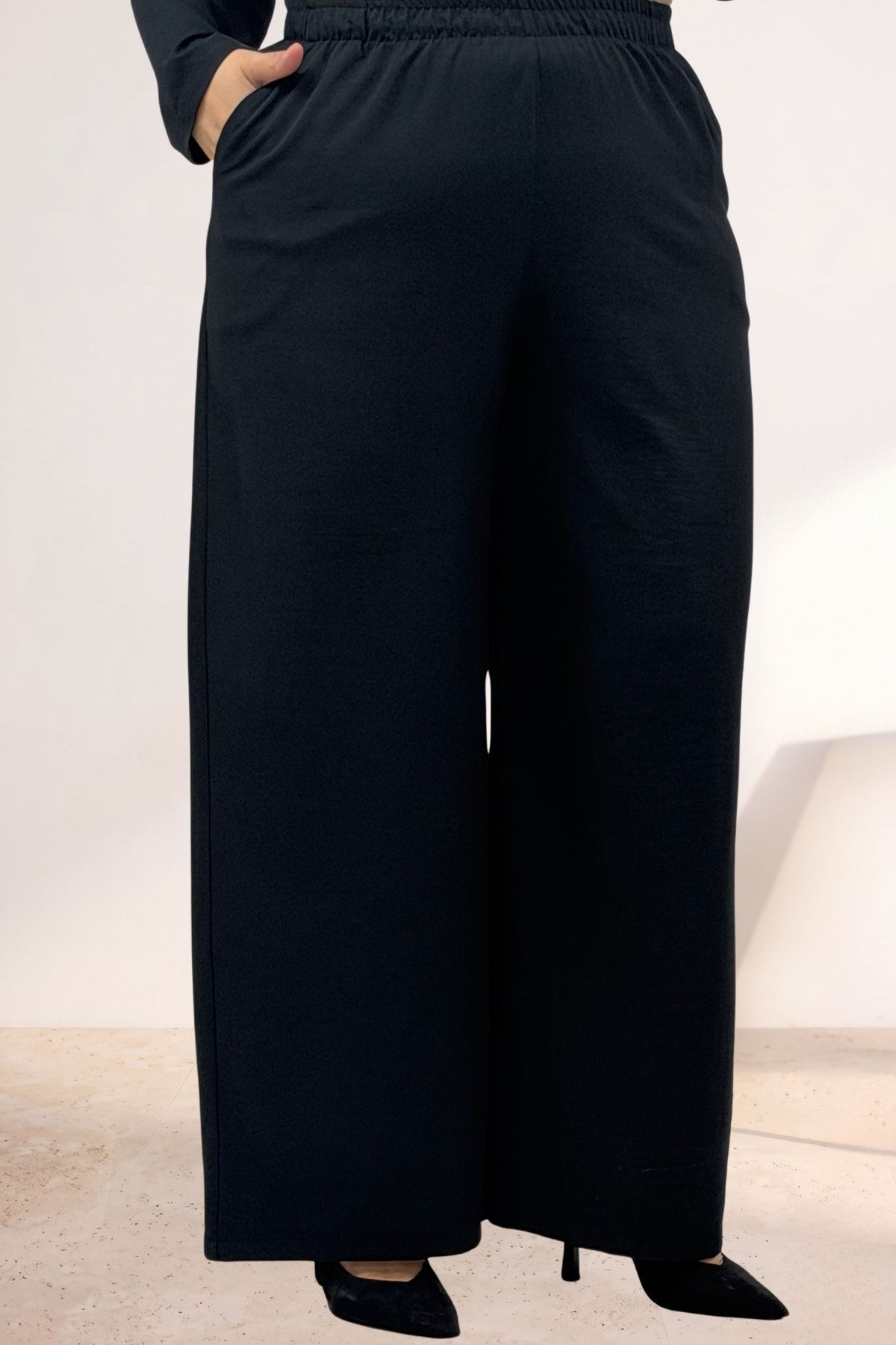 67056 Büyük Beden Blazer Ceket - Pantolon Nova Takım - Siyah