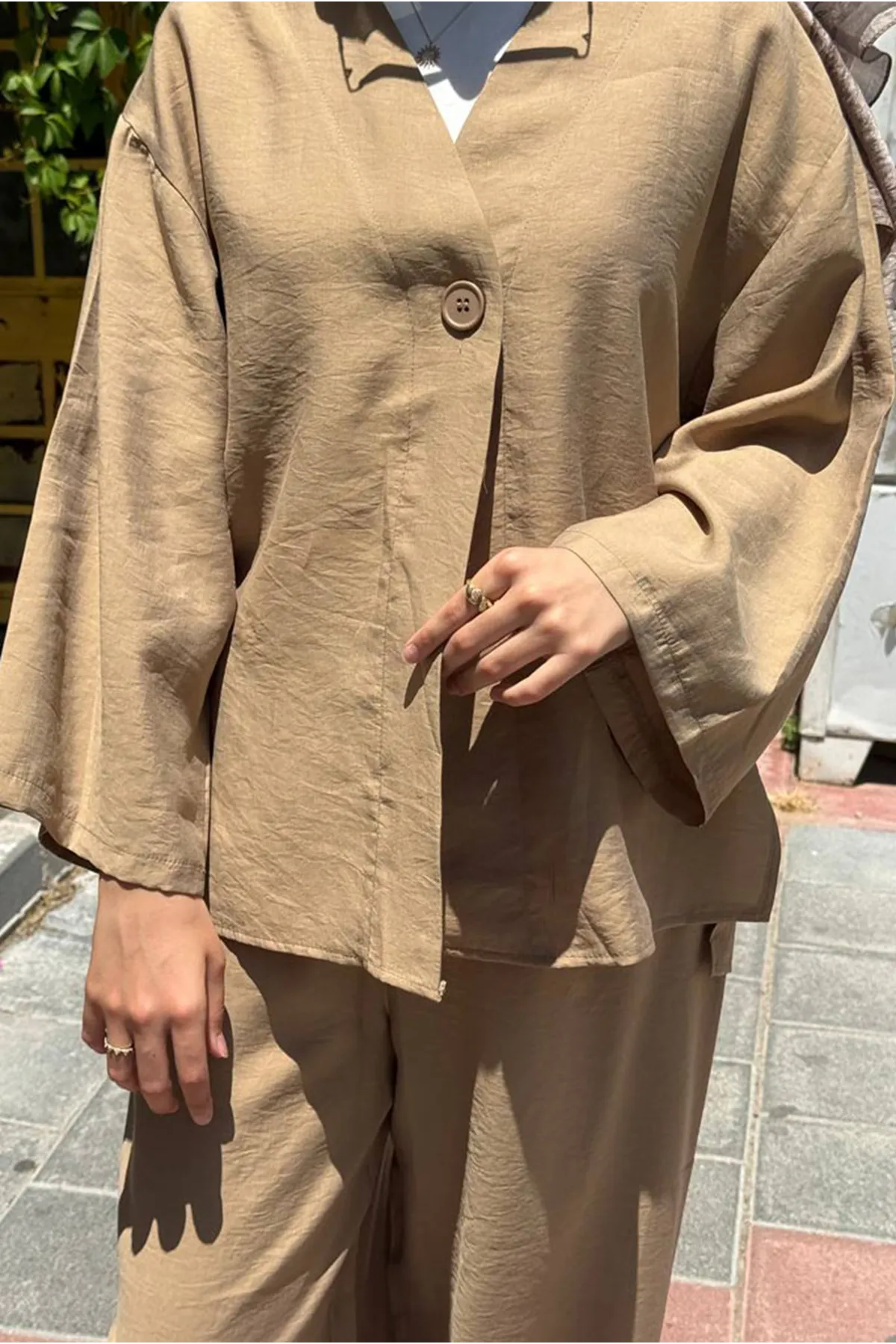 26Y6684 - CAMEL - TEK DÜĞME CEKETLİ MODAL TAKIM