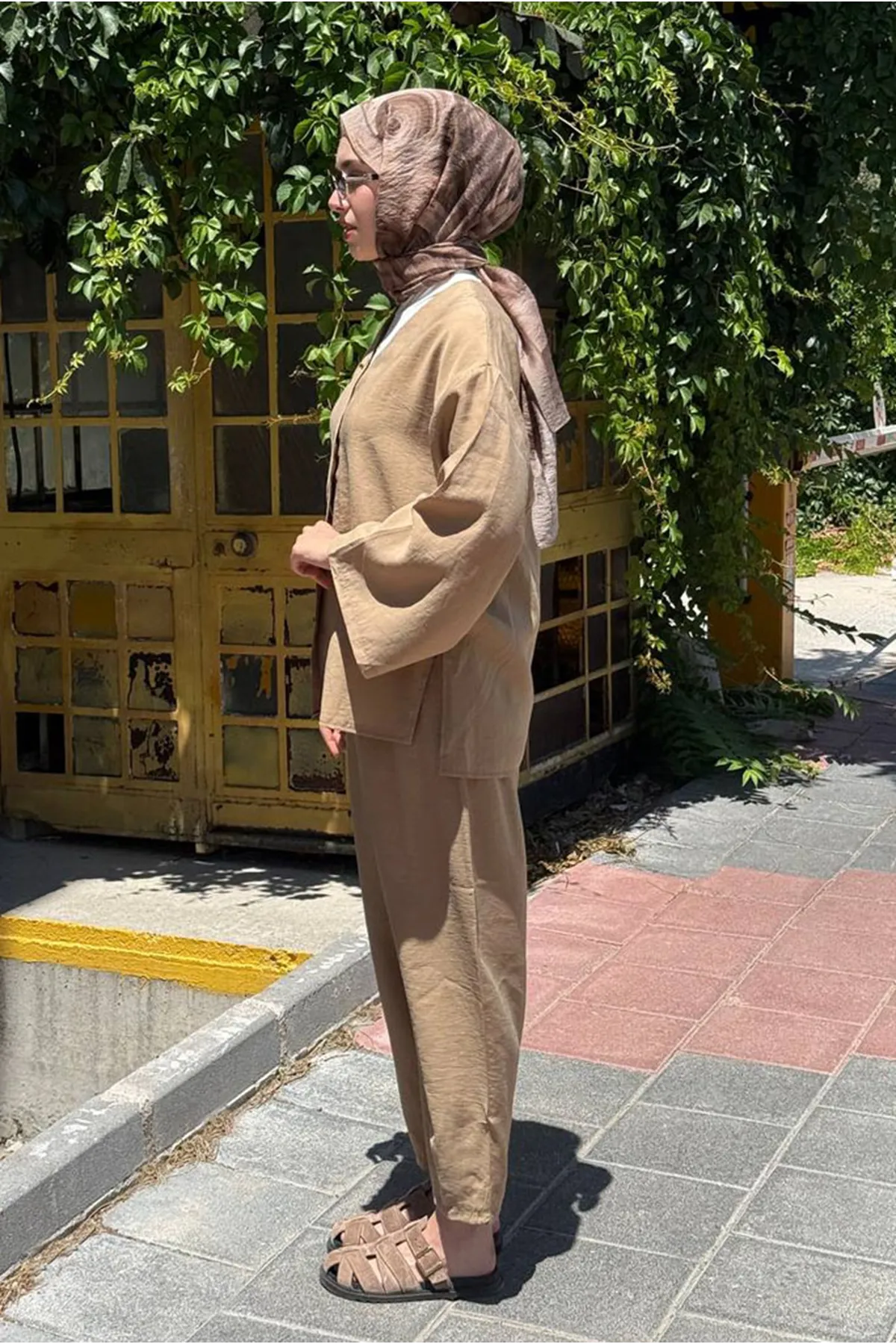 26Y6684 - CAMEL - TEK DÜĞME CEKETLİ MODAL TAKIM