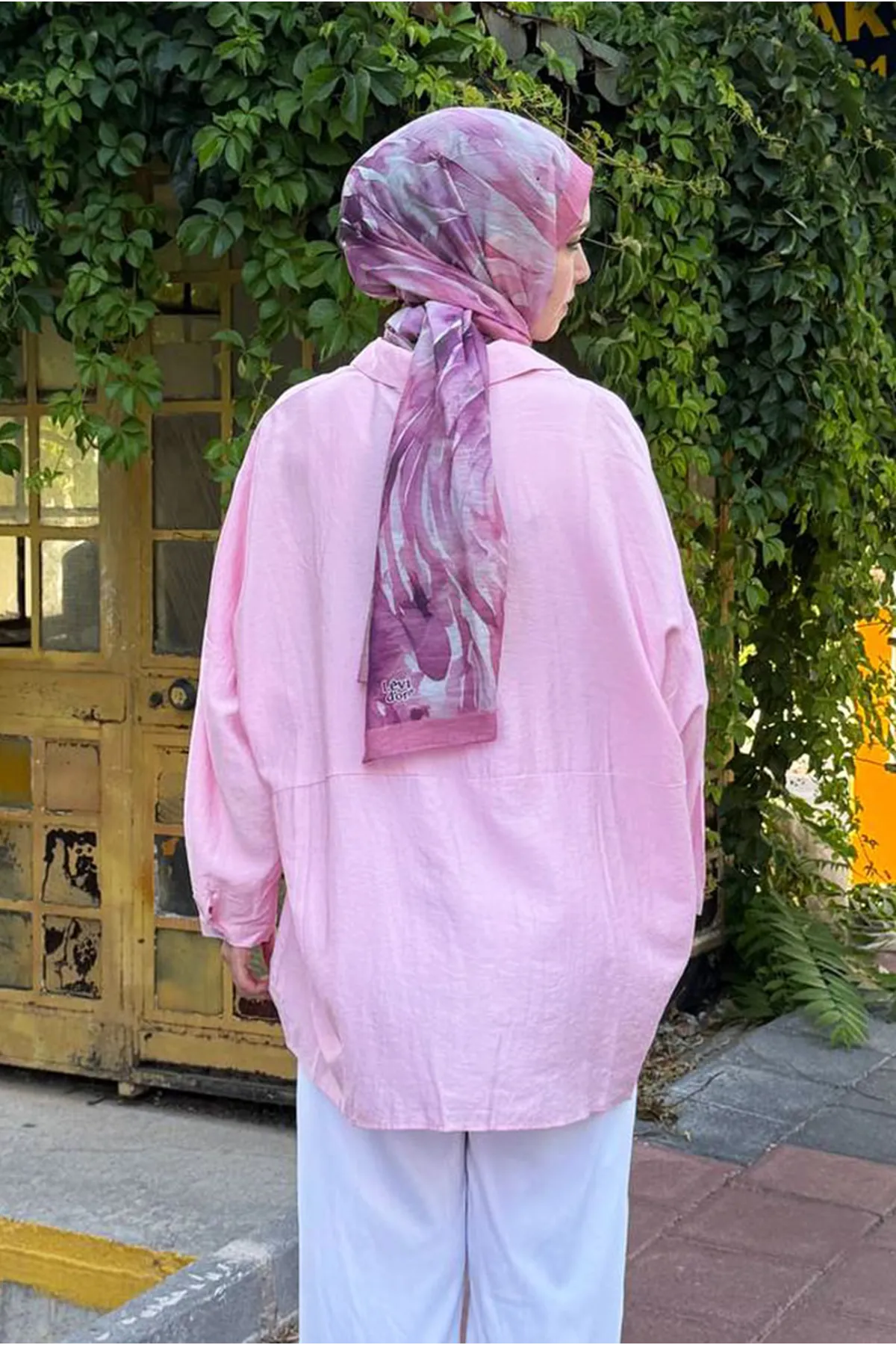 26Y6502 - PEMBE -  İPEK MODAL OVERSİZE GÖMLEK 