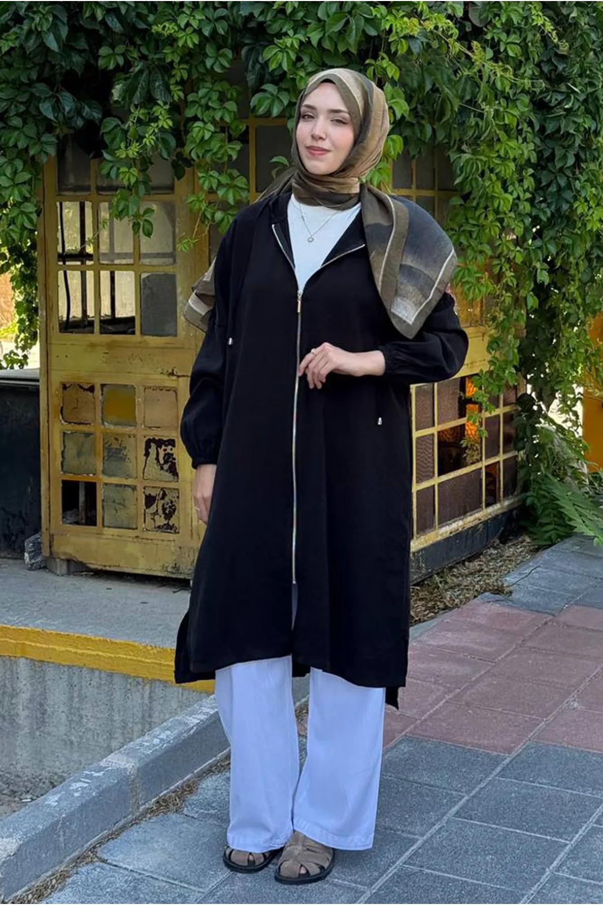 26Y7264 - SİYAH - KAPİŞONLU FERMUARLI KAP