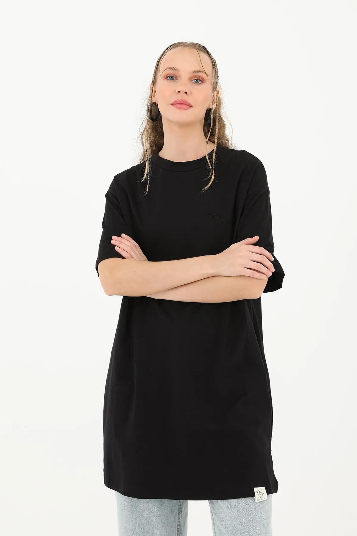 26Y3927 - SİYAH - SOUL NAKIŞLI TSHIRT