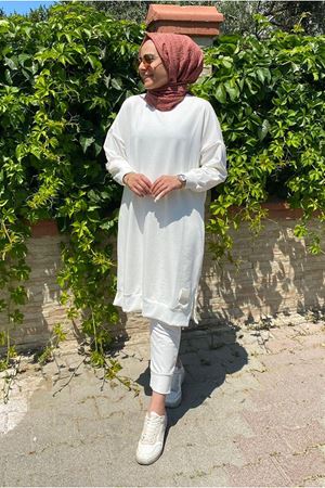 24K36450 - EKRU - SOUL PUANE UZUN SWEAT