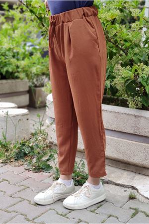 23Y4582 - KAHVE - HAVUÇ KESİM AEROBİN PANTOLON