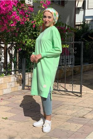 24K36450 - NEON YEŞİLİ - SOUL PUANE UZUN SWEAT