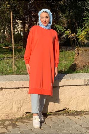 24K36450 - CORAL - SOUL PUANE UZUN SWEAT 