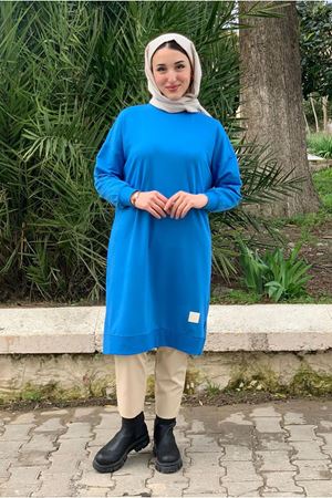 24K36450 - MAVİ - SOUL PUANE UZUN SWEAT 