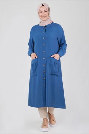 24Y2507 - İNDİGO - Büyük Beden Tesettür Kap