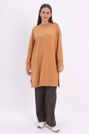 24Y4366 - HARDAL- BÜYÜK BEDEN NAKIŞLI SWEAT 