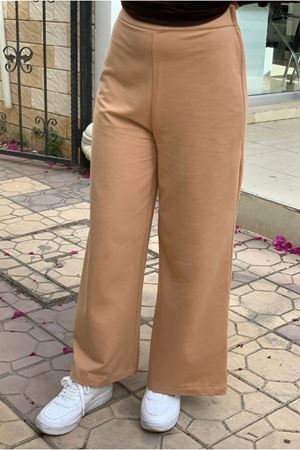 25K4518 -  DEVE TÜYÜ - BOL PAÇA İKİ İPLİK EŞOFMAN ALT