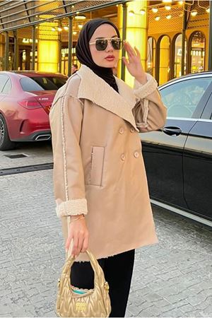 25K5218 - VİZON - DERİ KÜRKLÜ CEKET