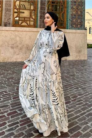 25Y35844 - EKRU - MERWİSH  YAZ ELBİSE