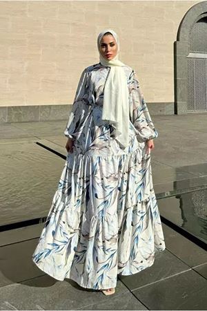 25Y35866 - EKRU - MERWİSH  YAZ ELBİSE