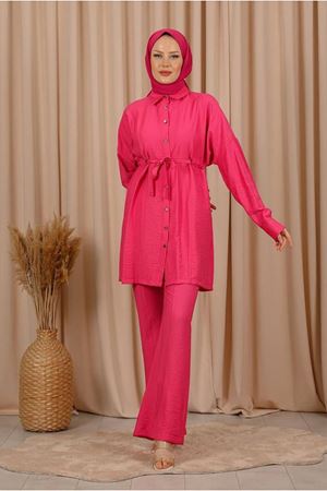 25Y3090 - FUŞYA - KETEN BEL BAĞCIKLI TAKIM