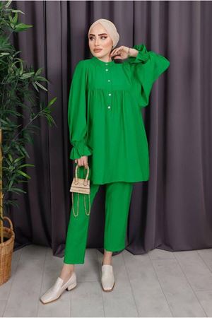 25Y3091 - BENETTON - YARI DÜĞMELİ KETEN TAKIM