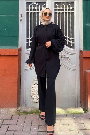 25Y3241 - SİYAH - VALERİE GOFRE TAKIM 