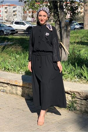 25Y3216 - SİYAH - ETEK-CEKET İKİLİ TAKIM