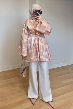 25Y3251 - SOMON - BELİ BAĞCIKLI JAKARLI İKİLİ TAKIM