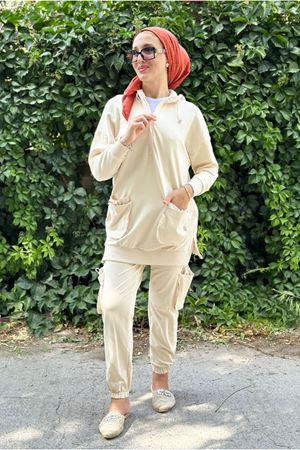 25Y2286 - BEJ - PARAŞÜT DETAY SPOR TAKIM 