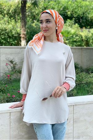 25Y4153 - BEJ - BROŞLU AEROBİN TUNİK