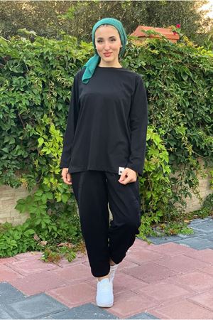 25Y7003 - SİYAH - UZUN KOLLU BASIC TUNİK 