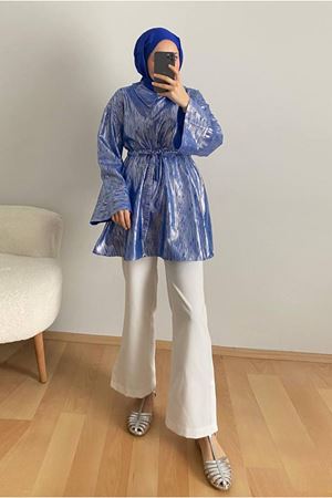 25Y3239 - SAKS - PARLAK BASKILI ŞIK TAKIM