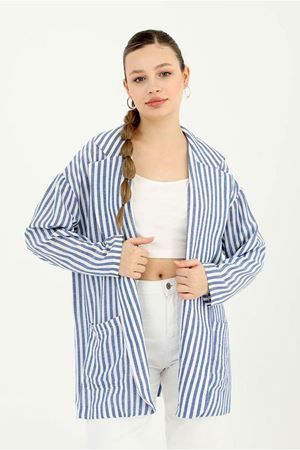 25Y5243 - İNDİGO - BLAZER KETEN CEKET 