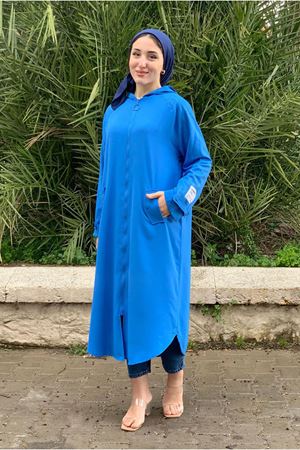 25Y5263 - MAVİ - KOLU APOLETLİ JAKARLI KAP