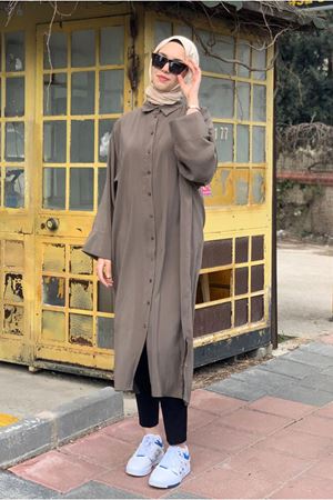 25Y7410 - HAKİ - GÖMLEK ELBİSE