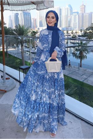 25Y7425 - DESENLİ - MERWİSH  Yaz Elbise