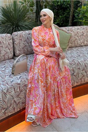25Y7440 - DESENLİ - MERWİSH  Yaz Elbise