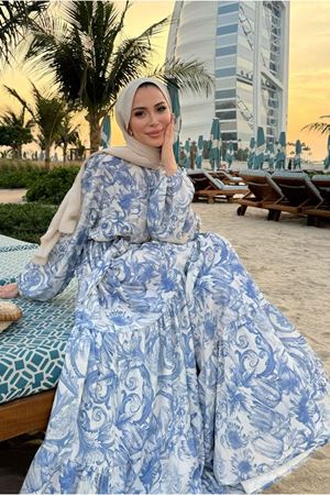 25Y7450 - DESENLİ - MERWİSH  Yaz Elbise