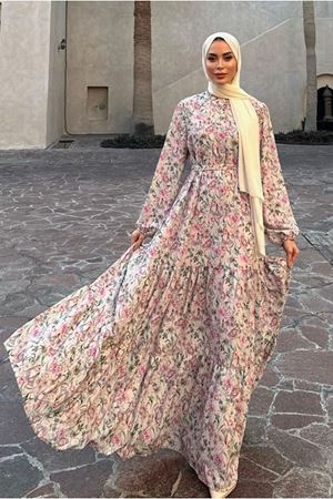 25Y7455 - DESENLİ - MERWİSH  Yaz Elbise