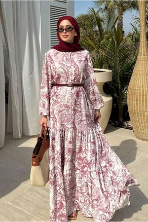 25Y7445 - DESENLİ - MERWİSH  Yaz Elbise