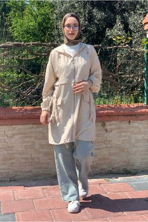 25Y7200 - BEJ - ÇİLEK FERMUARLI CEKET