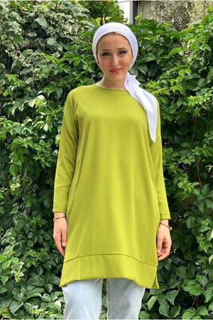 25Y4328 - YAĞ YEŞİLİ - DÜŞÜKKOL TUNİK