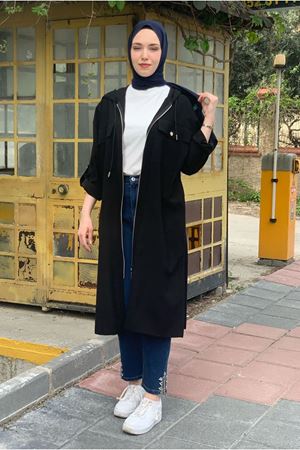 25Y7235 - SİYAH - METAL AKSESUAR DETAY KAP